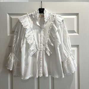 byTimo Eyelet Puff Sleeve Blouse